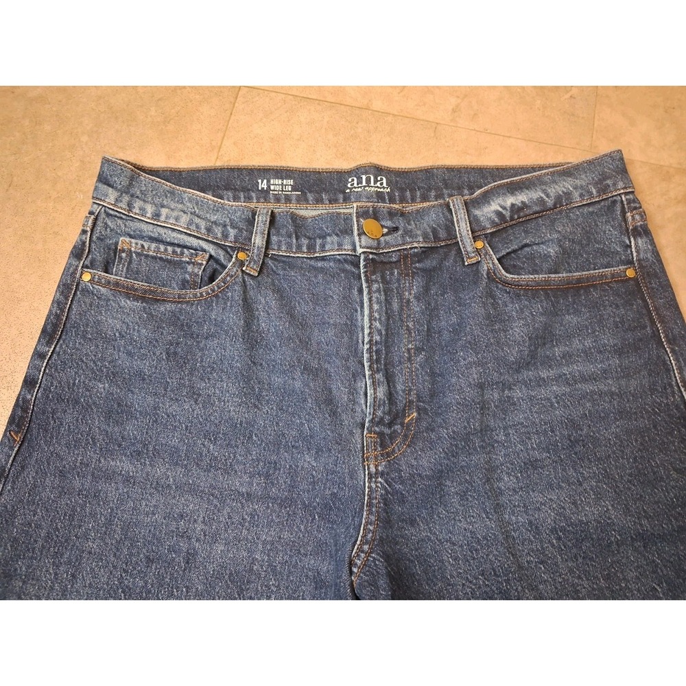 A.N.A. High Rise Wide Leg Jeans Womens Size 14 Barrel - Picture 5 of 10